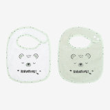 Set de 2 baberos rizo+velour Bear with me Menta