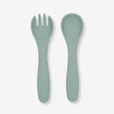 Juego de cuchara y tenedor Platinum Silicone Sage