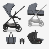 Carrito de bebé 3en1 con capazo Mia Gris
