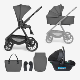 Carrito de bebé 3en1 con capazo Modena Gris Oscuro 2027