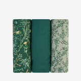 Juego de pañales de muselina 3 uds 75x75 cm Secret Garden Verde