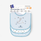 Set de 3 baberos de rizo Little Fox Azul