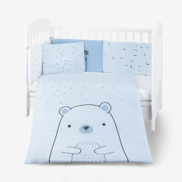 Juego de cama 6 piezas 60/120 Bear with me Azul