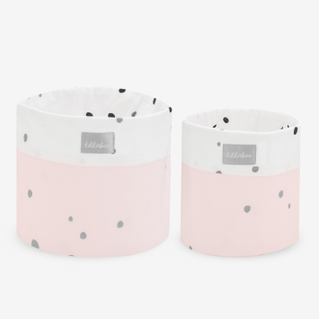 Cesta de guardería set de 2 uds - 22cm y 18cm Bear with me Rosa