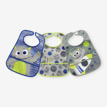 Set de baberos de rizo y EVA con recogemigas 3 uds Alien-Cosmos-Rocket