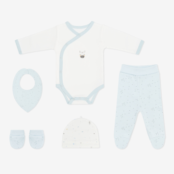 Set de 5 peleles para recién nacido Stripy Friends