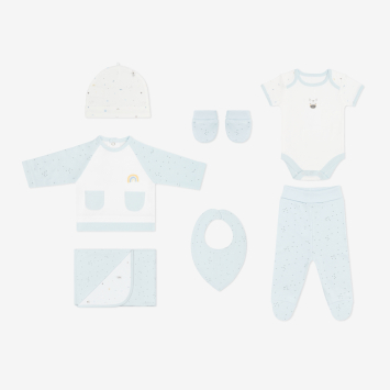 Set de 7 peleles para recién nacido Stripy Friends