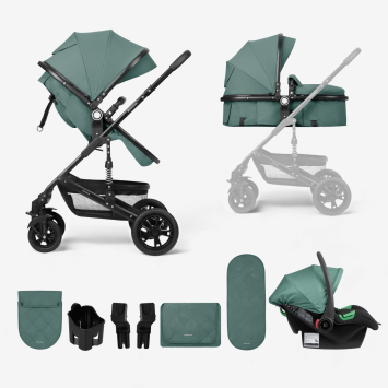 Carrito de bebé 3en1 asiento transf. Amaia Menta 2024