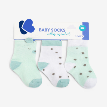 Calcetines de bebé con orejas 3D Bear with me Menta 1-2a