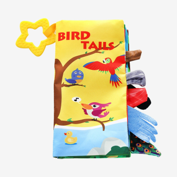 Libro educativo de tela con mordedor Bird tails