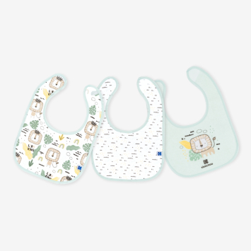 Set de 3 baberos de algodón Savanna Menta
