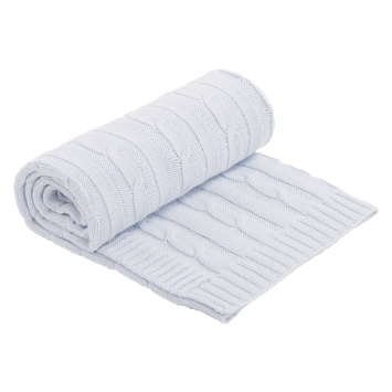 Manta de punto Azul Claro