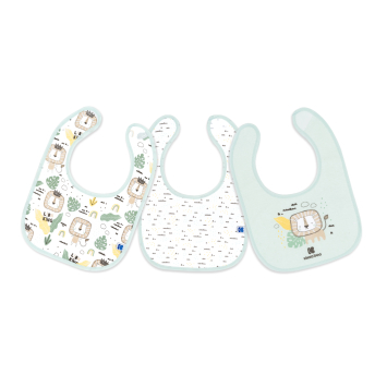 Set de 3 baberos de algodón Savanna Menta