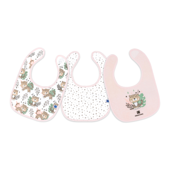 Set de 3 baberos de algodón Savanna Rosa