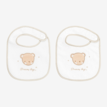 Set de 2 baberos rizo+pique Dream Big Beige