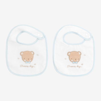 Set de 2 baberos rizo+pique Dream Big Azul