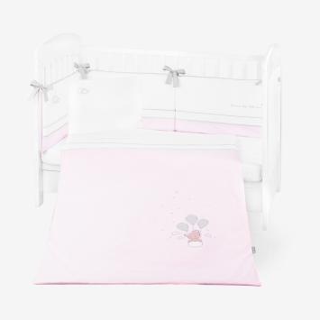 Juego de cama bordado 6 piezas 60/120 Dream Big Rosa
