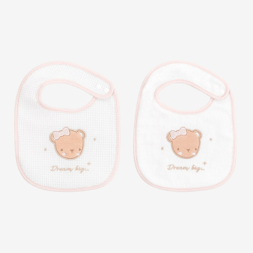 Set de 2 baberos rizo+pique Dream Big Rosa