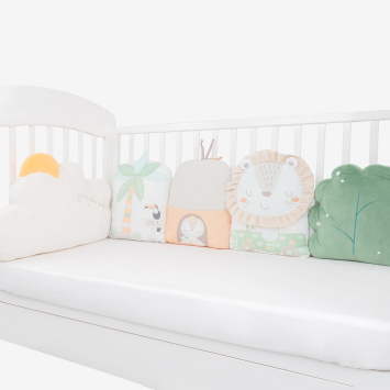 Juego de almohadas de peluche para cuna Jungle King