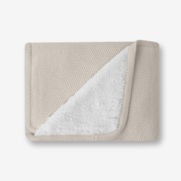 Manta de punto de algodón sherpa Dream Big Beige