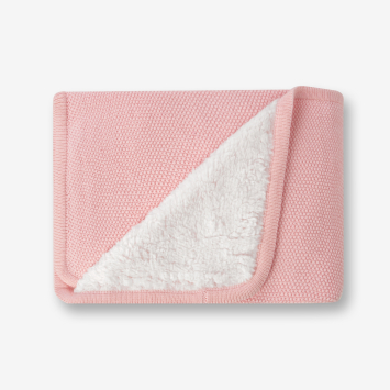 Manta de punto de algodón sherpa Dream Big Rosa