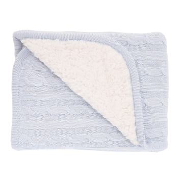 Manta de punto sherpa Azul Claro