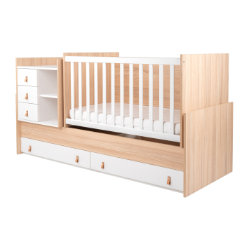 Cuna multifuncional de aglomerado Lorena color Madera