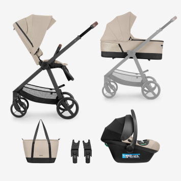Carrito de bebé 3en1 con capazo Mia Beige 2026