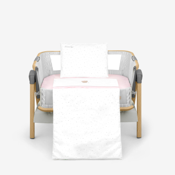 Juego de cama para minicuna 3 piezas Dream Big Rosa