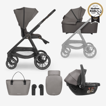 Carrito de bebé 3en1 con capazo Modena Gris Oscuro