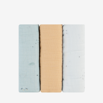 Juego de pañales de muselina 3 uds 75x75 cm Sleepy Sheep