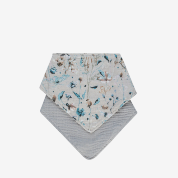 Juego de babero de muselina 2 uds Dreamy Fields Gris