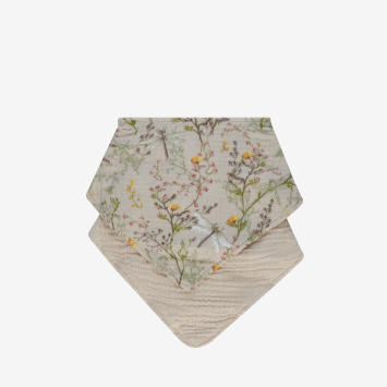 Juego de babero de muselina 2 uds Secret Garden Beige