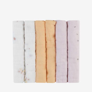 Juego de 6 paños de muselina 30x30 cm Hedge-hugs