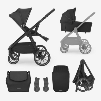Carrito de bebé 2en1 con capazo Naya Negro