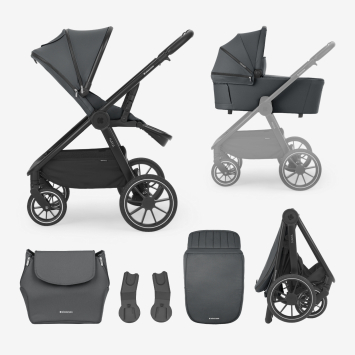 Carrito de bebé 2en1 con capazo Naya Gris