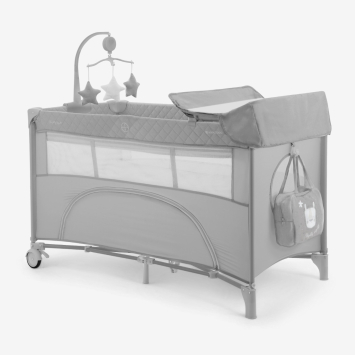Cuna de viaje 2 niveles Nighty Night Gris