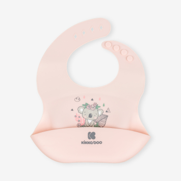 Babero de silicona Savanna Friends Rosa