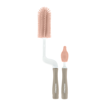 Silicone bottle and nipple brush set Pink