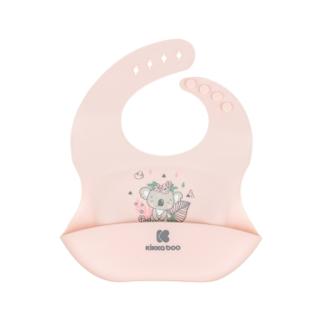 Babero de silicona Savanna Friends Rosa