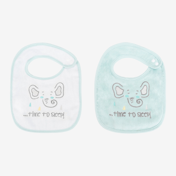 Set de 2 baberos de rizo Elephant Time 