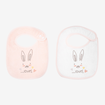 Set de 2 baberos de rizo Rabbits in Love